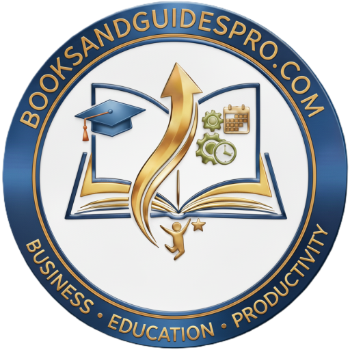 books and guides pro logo for online courses business productivity education
